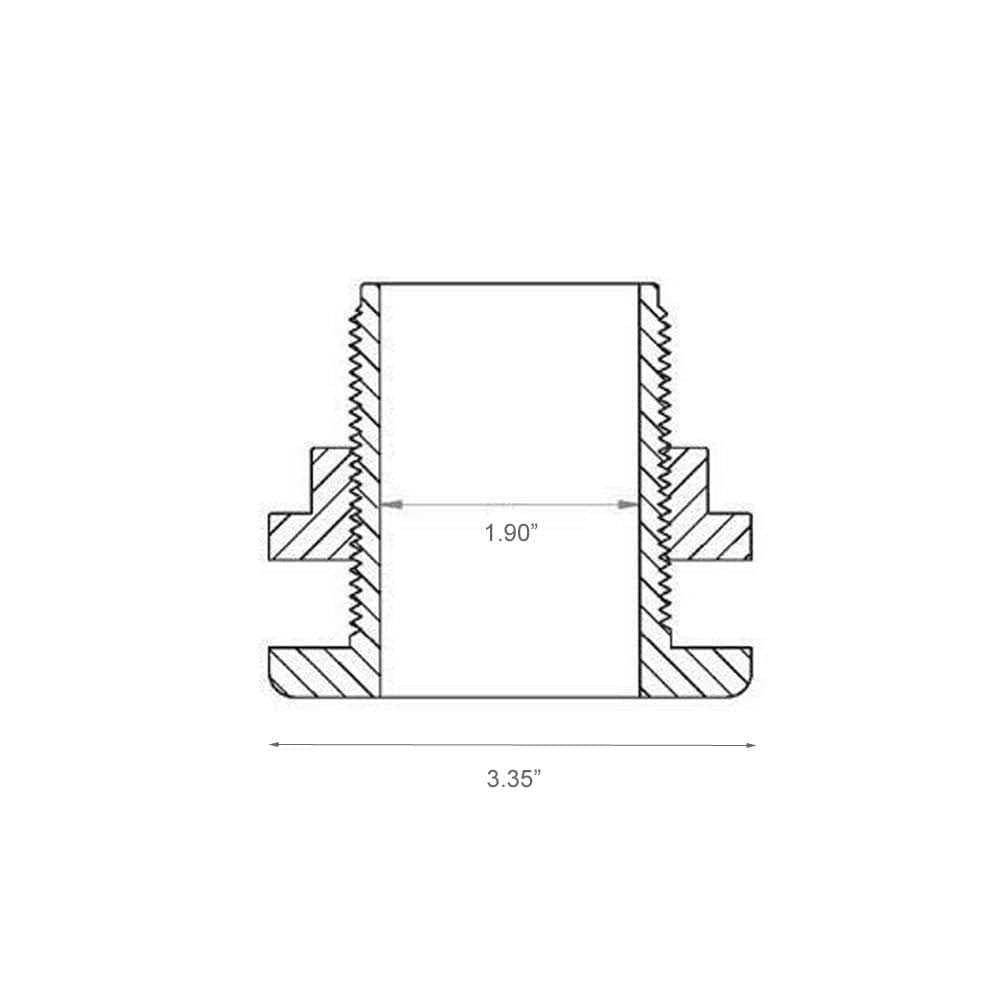 1.50 inch Slip x Slip Bulkhead Fitting B598