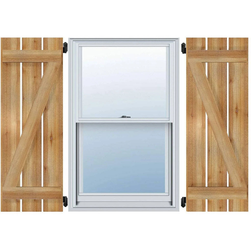 Board-n-Batten Shutters with Z-Bar, Rough Sawn Western Red Cedar I884260