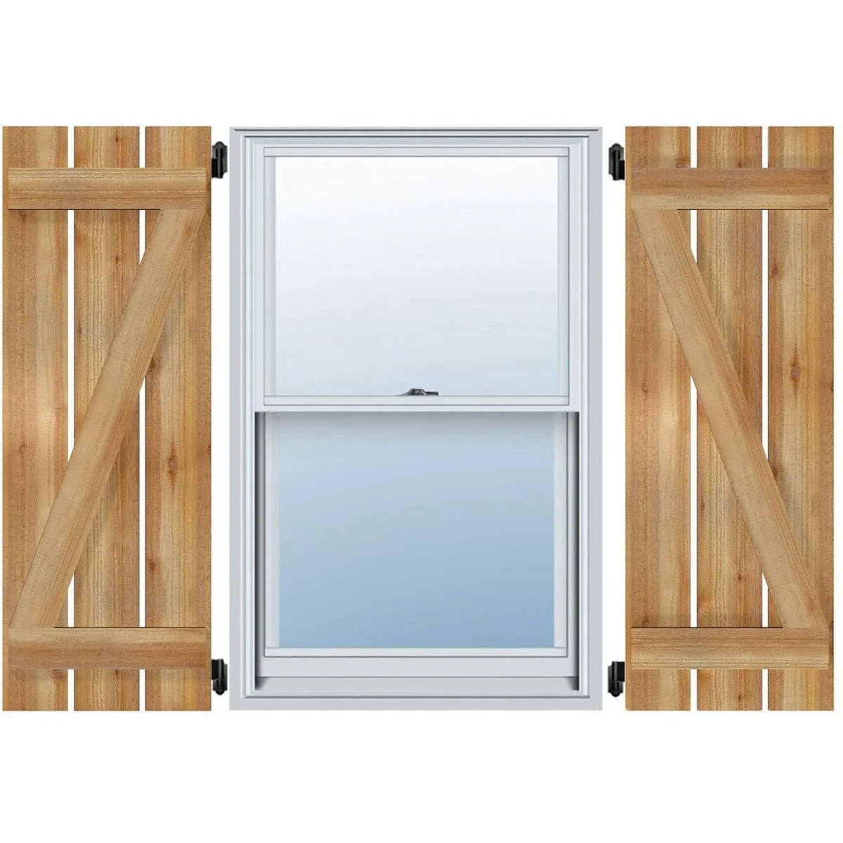 Board-n-Batten Shutters with Z-Bar, Rough Sawn Western Red Cedar I884260