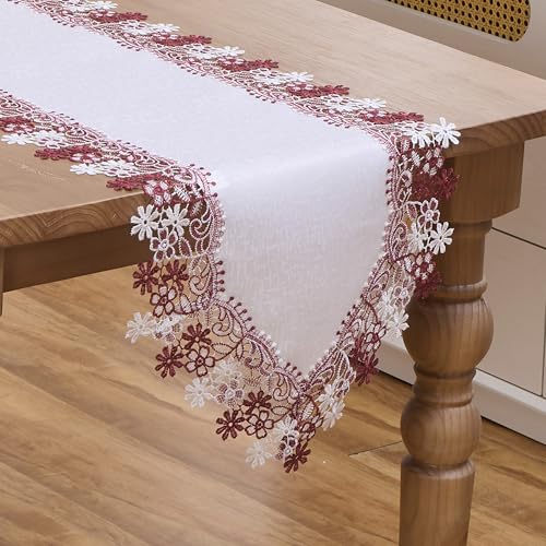 Beige Floral Lace Table Runner 120 inches C665192