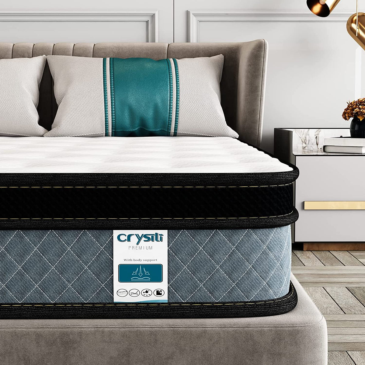 Queen Size Memory Foam Innerspring Hybrid Mattress J99475