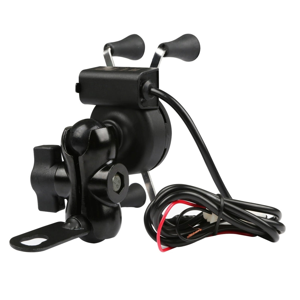 Motorcycle Handlebar Mount Holder with USB Charger Q76192