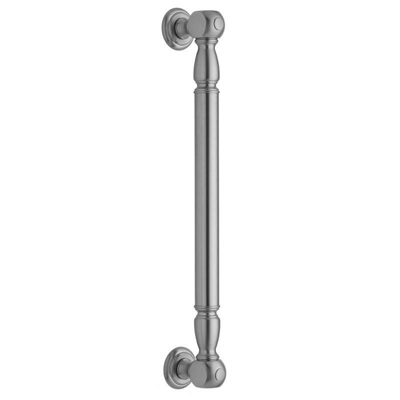 Smooth Grab Bar with Finials in Unlacquered Brass C3880