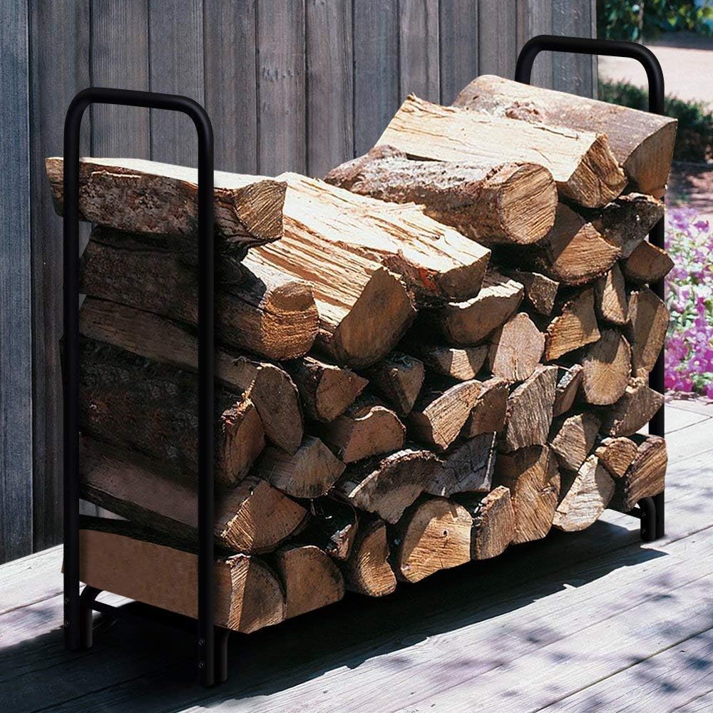 8ft Black Firewood Rack Z8231