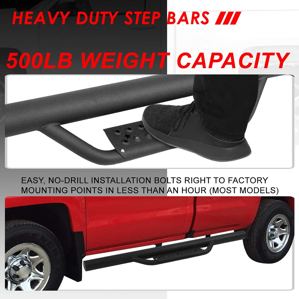 Black Mild Steel Running Boards N681463