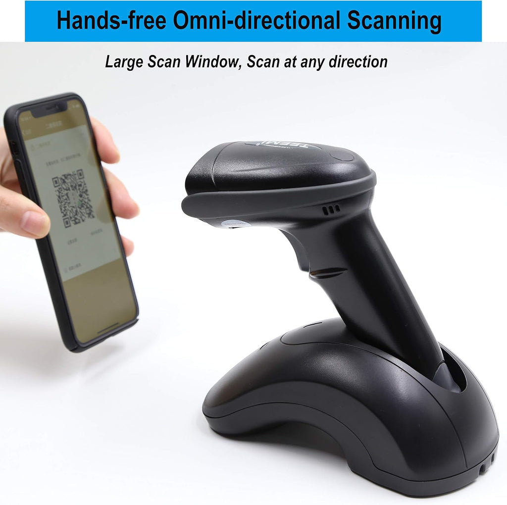 1D 2D Bluetooth Barcode Scanner with USB Cradle Charge Station I465
