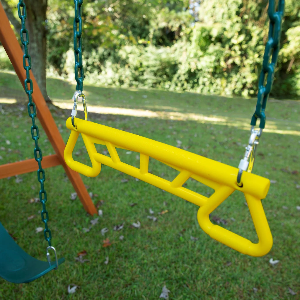 Basic Swing Set with Two Swings, Trapeze Swing, and Slide J1786