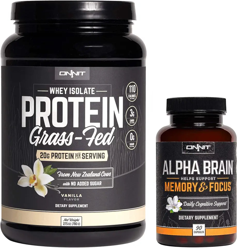 90 ct Nootropic and Grass Fed Whey Protein Vanilla F636