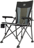Deep Black Folding Camping Chair with Padded Hard Armrest U397