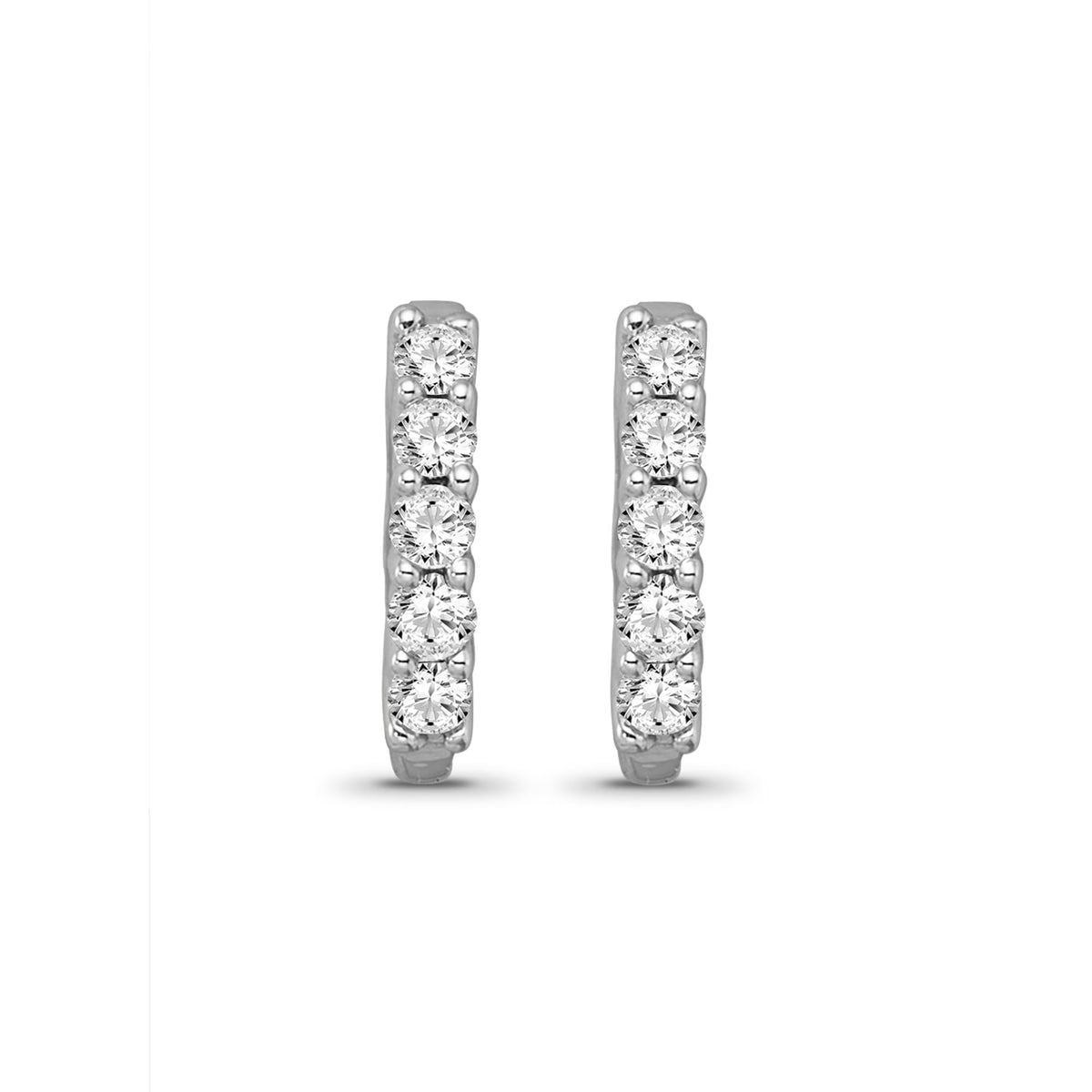 10K White Gold Hoop Earrings R785