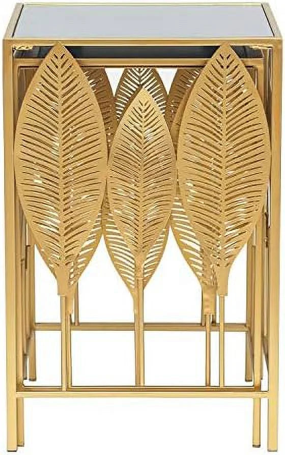 Gold Metal Slim Console Table Set of 2 A182
