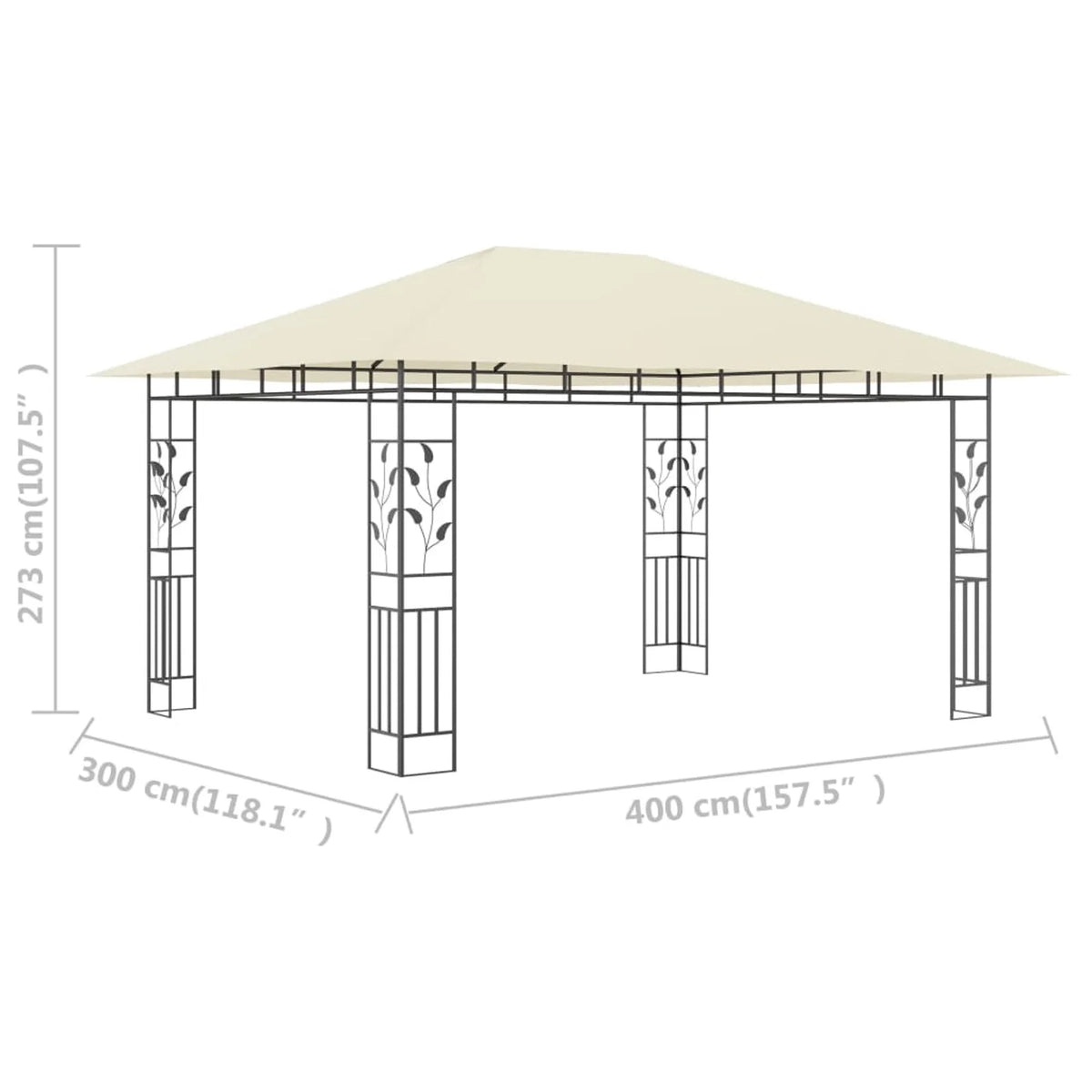 Gazebo with Mosquito Net 13.1'x9.8'x9' Cream B4355