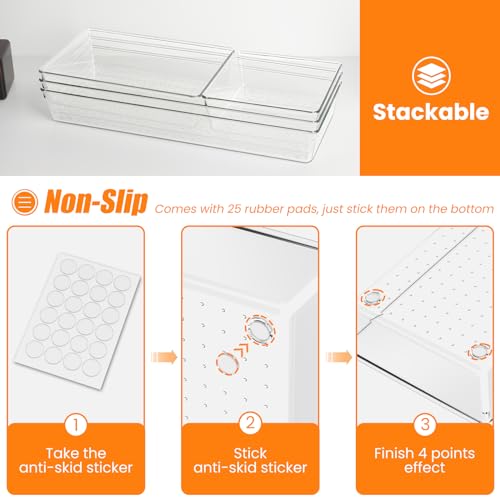 6 Pcs Clear Acrylic Drawer Organizer Set B807