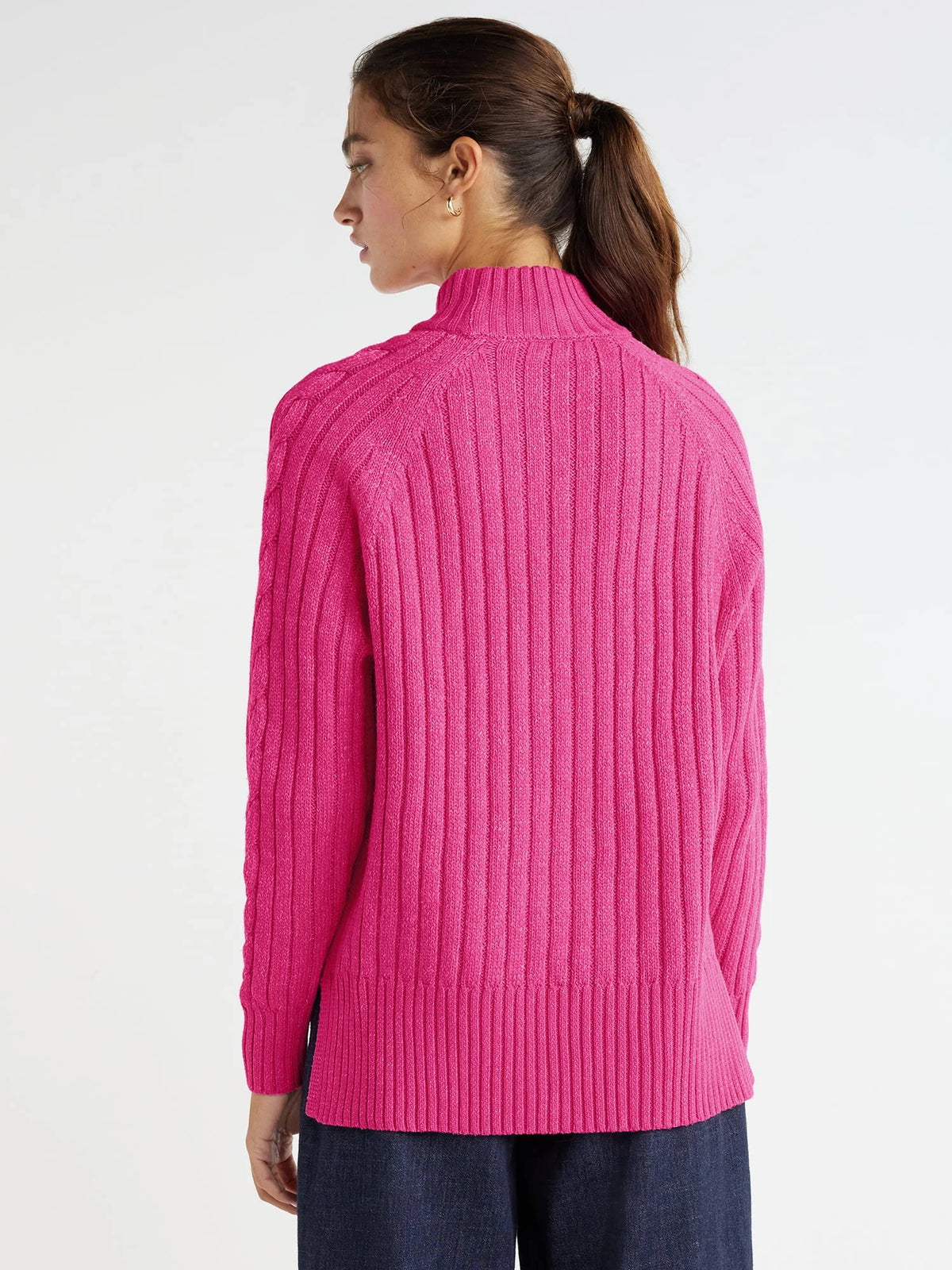 Mock Neck Cable Pullover Sweater X305903