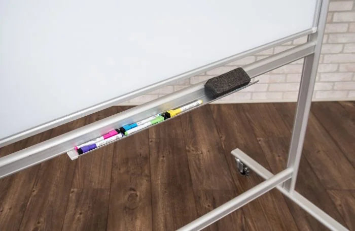 Double-Sided Mobile Magnetic Glass Marker Board M648
