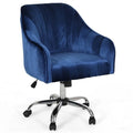 Navy Blue Velvet Swivel Chair D5751