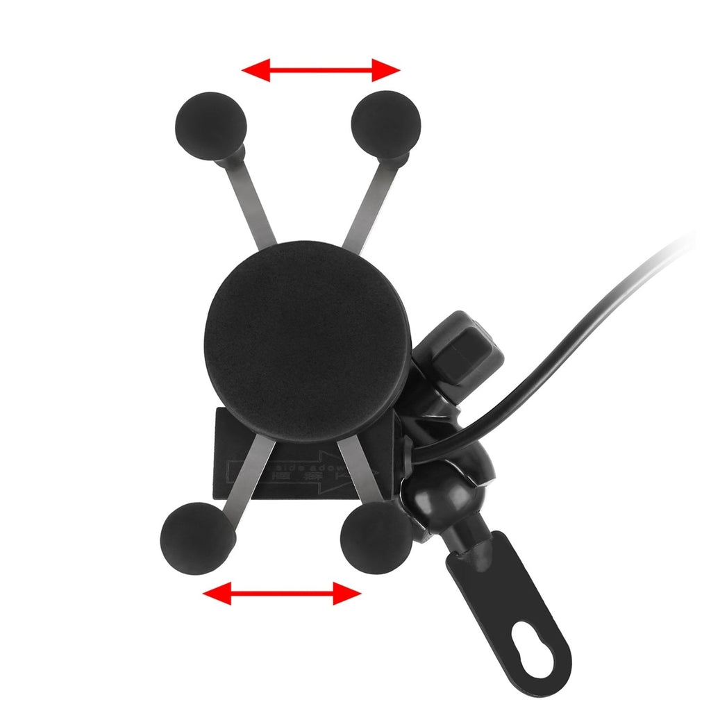 Motorcycle Handlebar Mount Holder with USB Charger Q76192