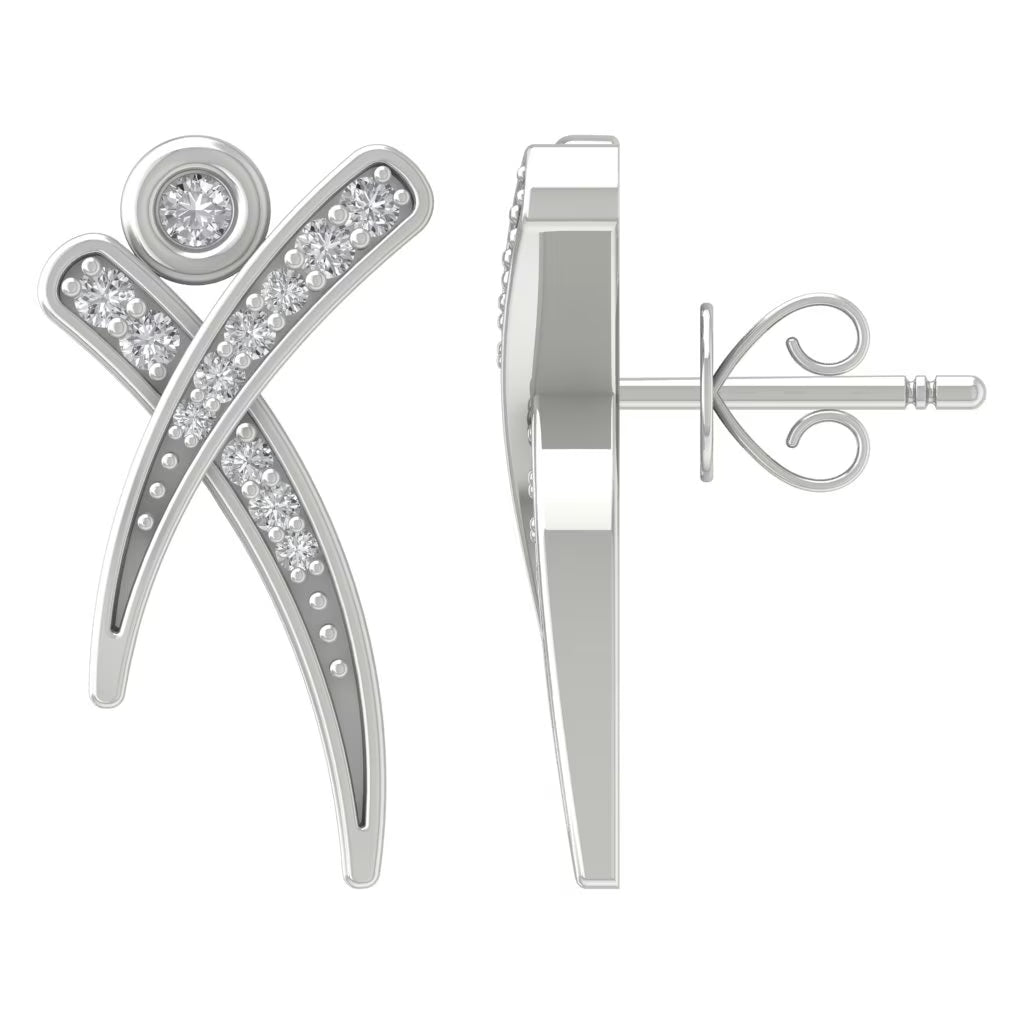 14K White Gold Lab Grown Diamond Stud Earrings K97148
