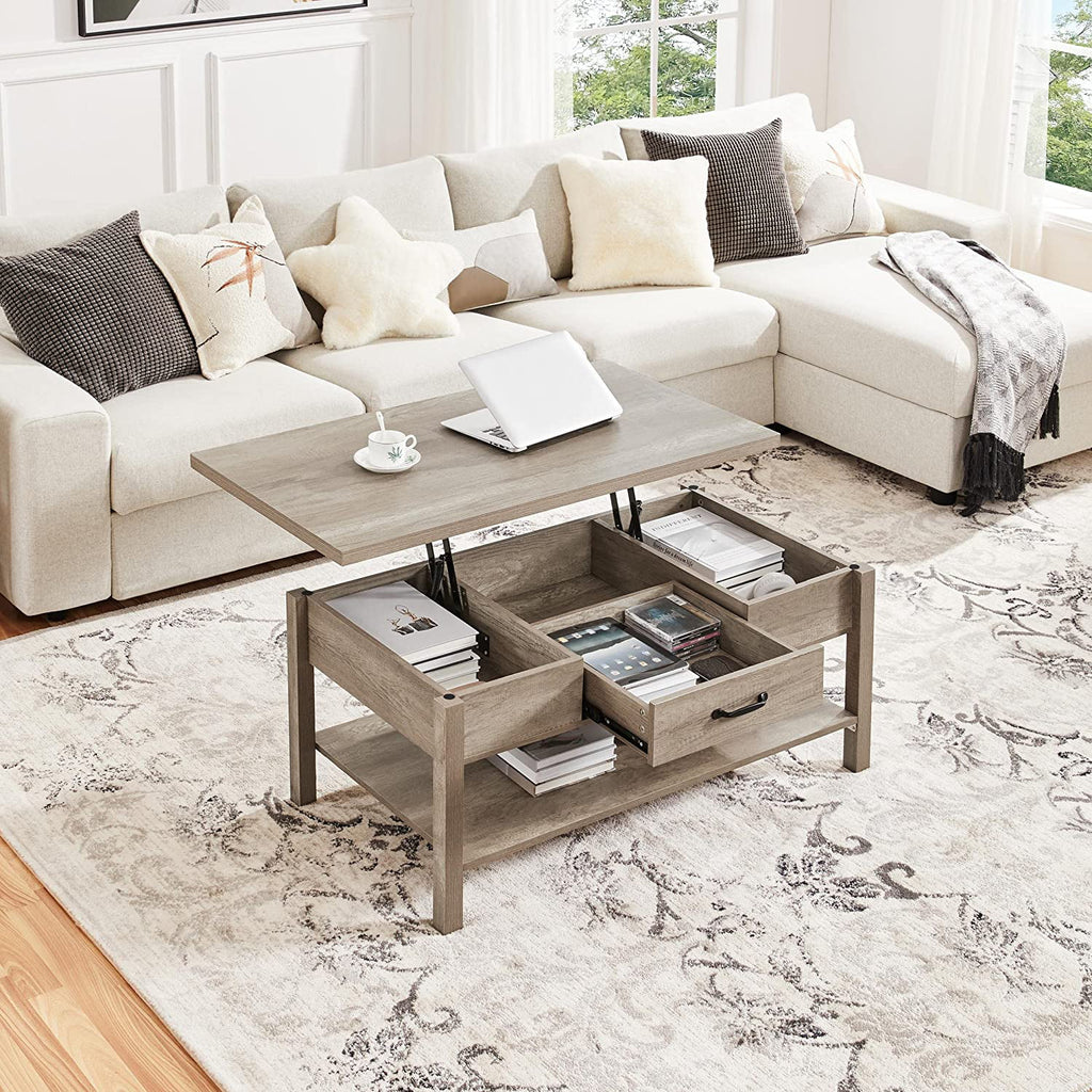 43in Lift Top Coffee Table with Storage Drawer L8836