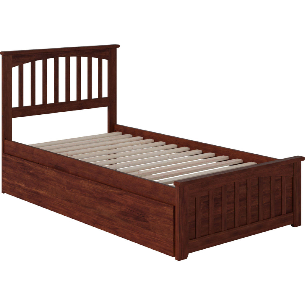 Walnut Twin Extra Long Bed with Trundle Y482300