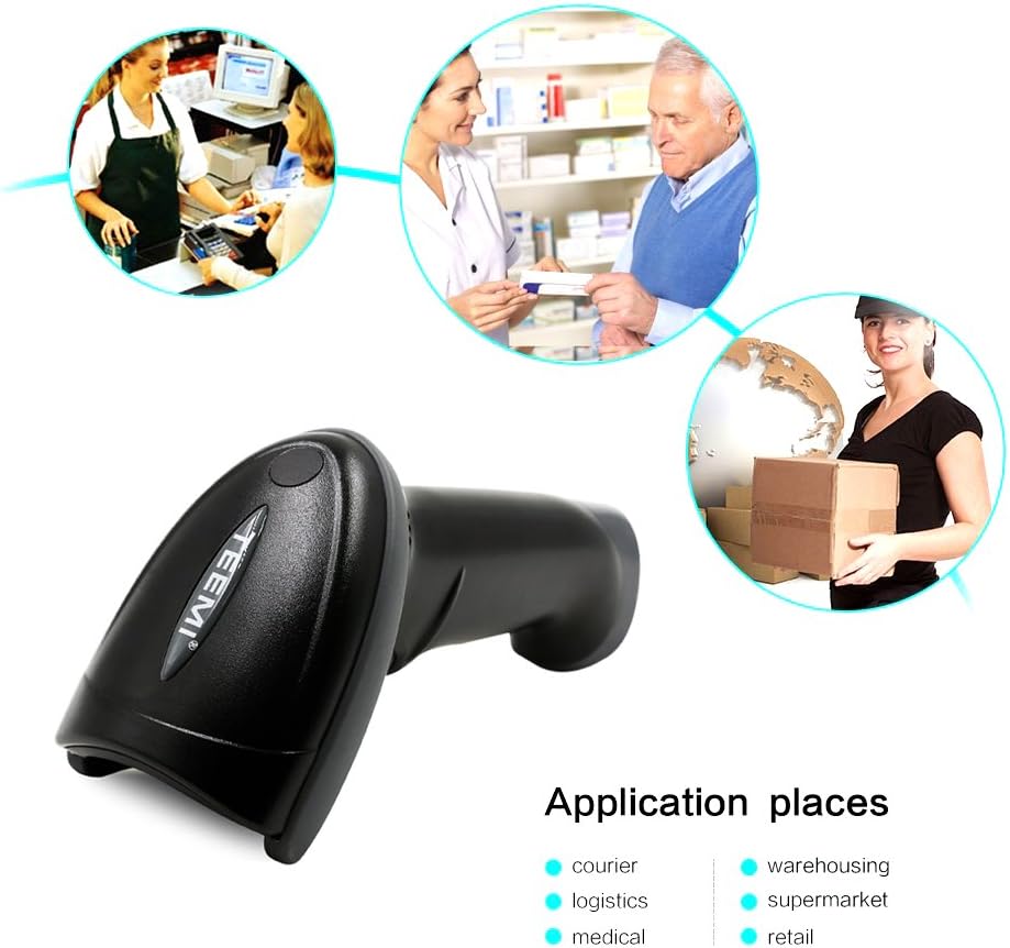 1D 2D Bluetooth Barcode Scanner with USB Cradle Charge Station I465