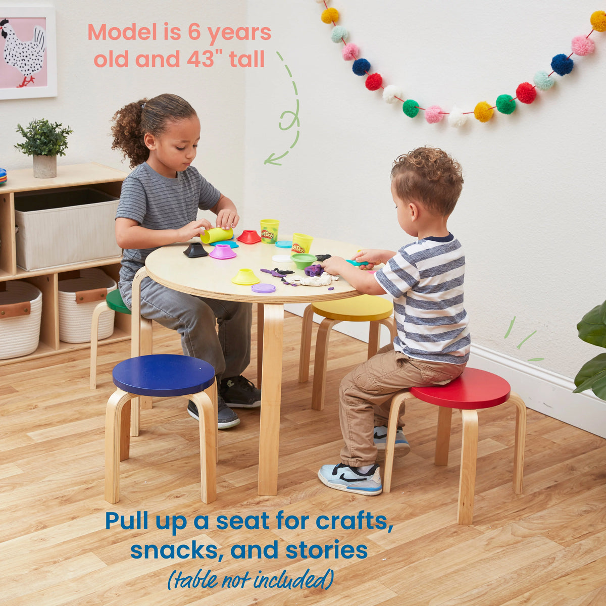 Assorted 6-Piece Stackable Stools O829