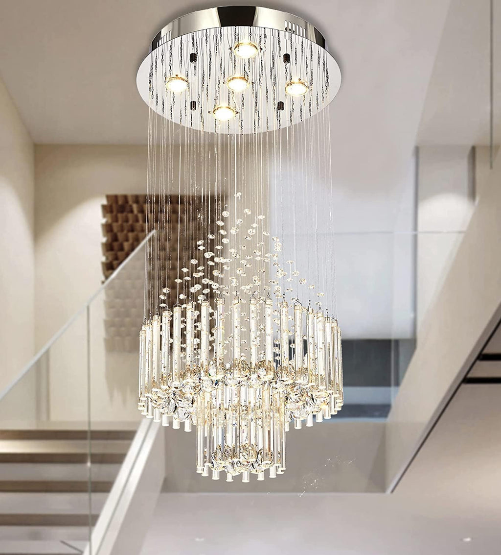 Crystal Raindrop 5-Lights Flush Mount Chandelier M810189