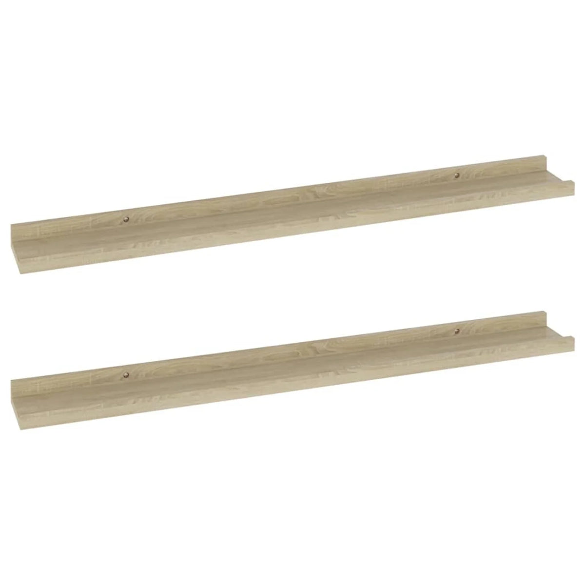 2 Piece MDF Floating Shelves Sonoma Oak 31.5 x 3.5 x 1.2 Inches N396000