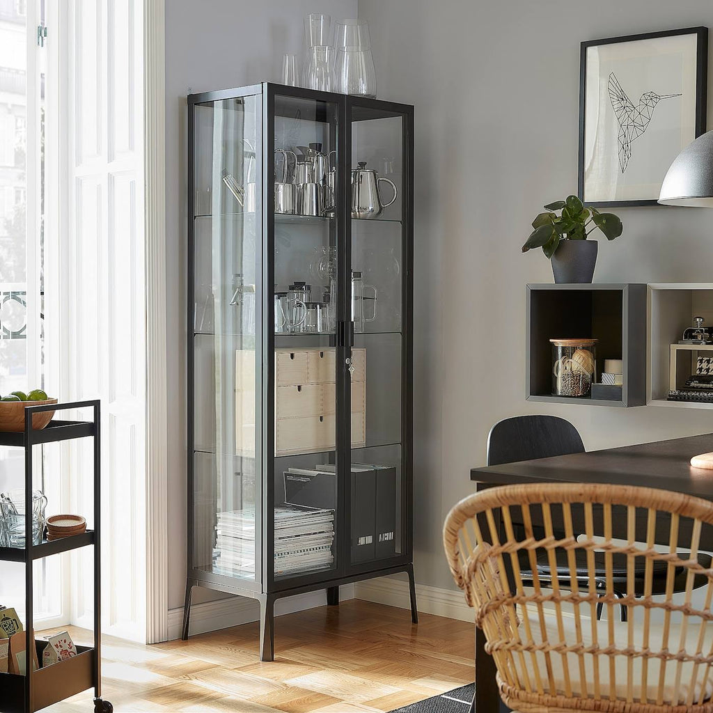 Anthracite Glass-Door Cabinet E64084