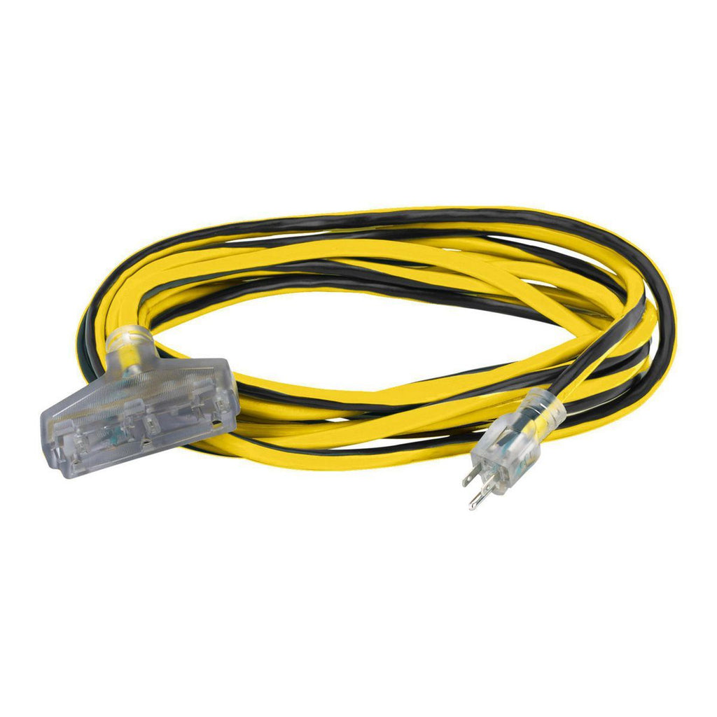25 ft. 12/3 Gauge Multiple Outlet Extension Cord with Indicator Light, Yellow, Black X974