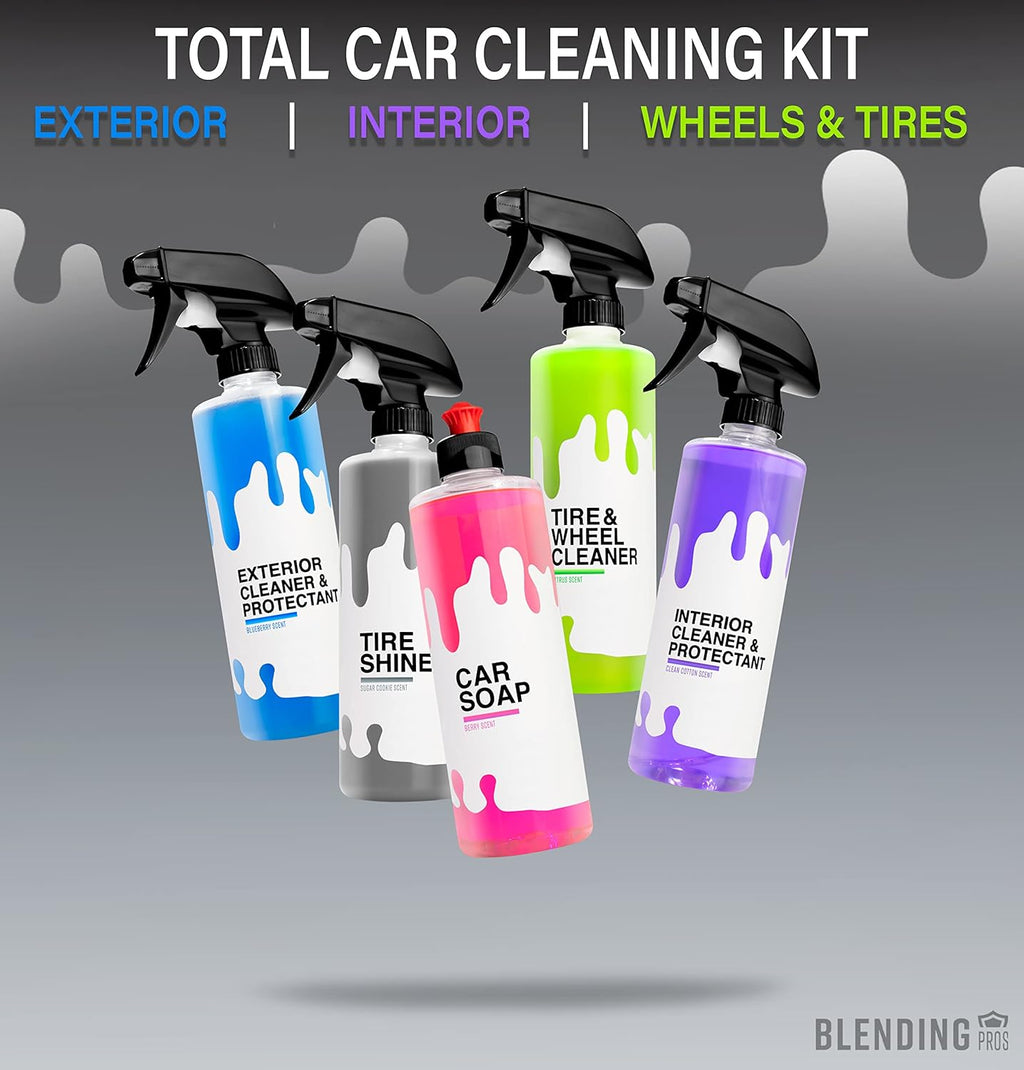 Car Cleaning Kit with Car Soap, Tire Shine, Tire & Wheel Cleaner, Pack of 2 B946638