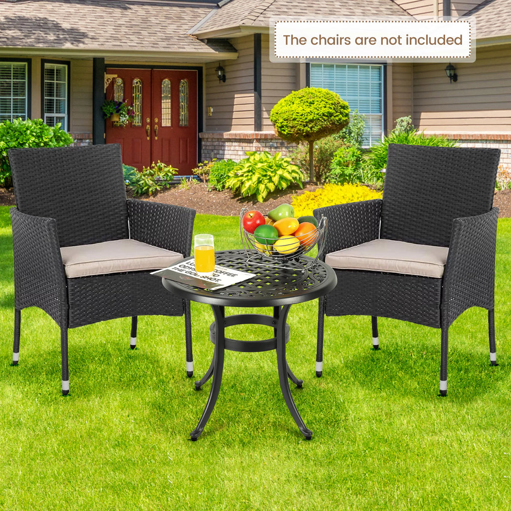 Cast Aluminum Round Bistro Table with Umbrella Hole Y244