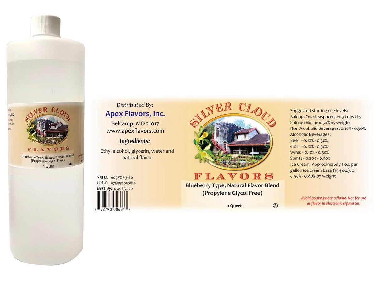 Blueberry Extract Natural Flavor Blend Propylene Glycol Free 1 Quart Y89553