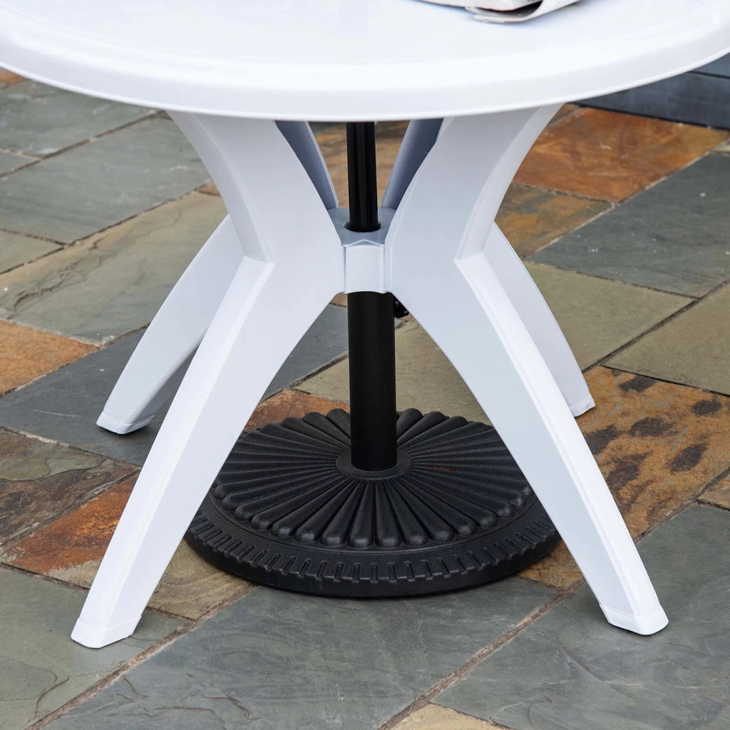 Round Plastic Patio Table with Umbrella Hole X889684