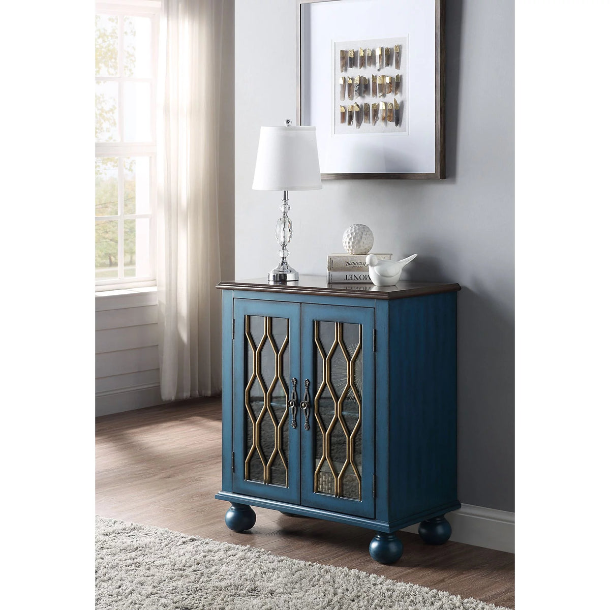 Antique Blue Console Table V39227