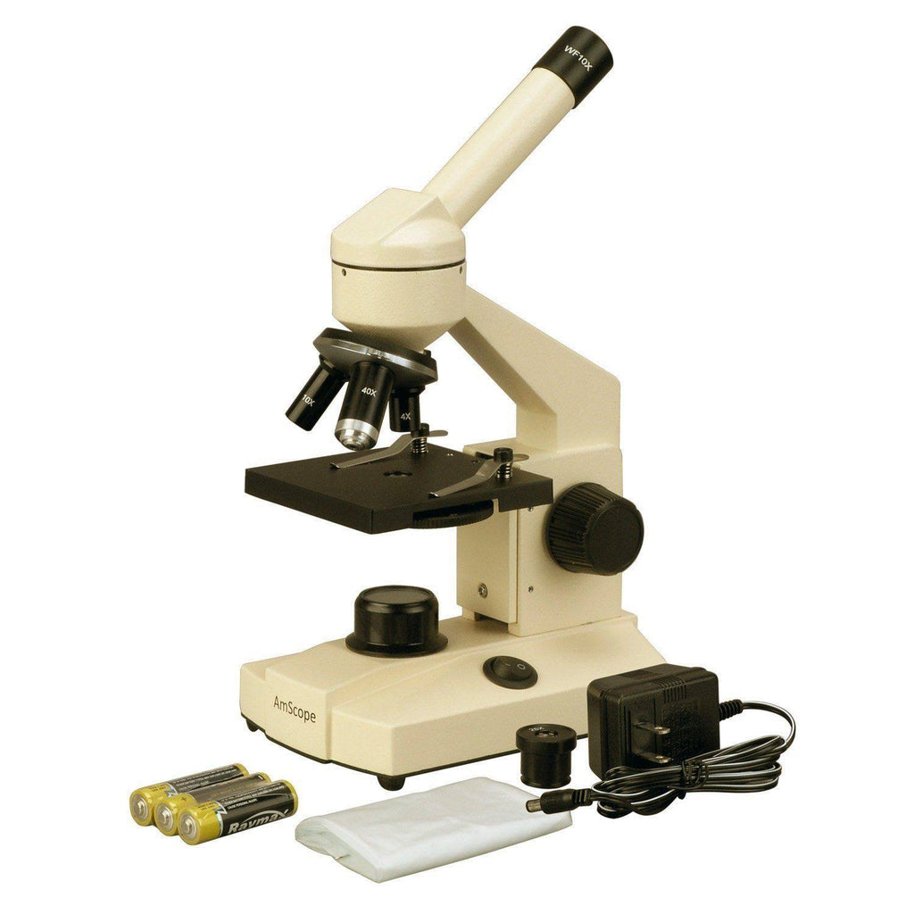 All-Metal All Optical Glass Lens Student Biological Field Microscope with LED Light H7057