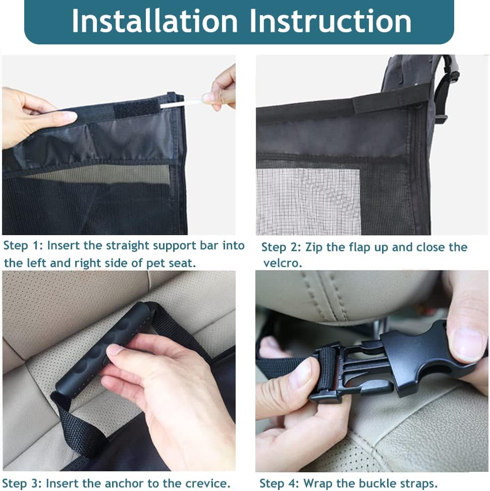 Dog Car Seat Extender for Medium Dogs, Water-Resistant, Pack of 2 N2688